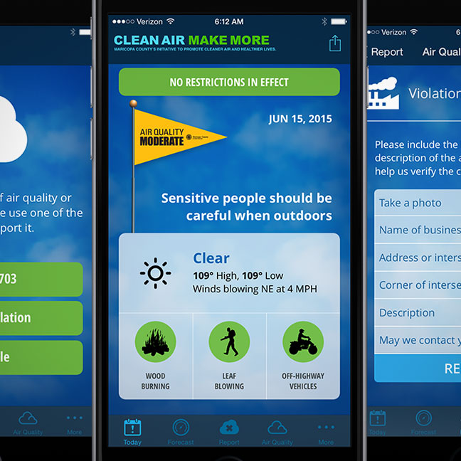 Maricopa County Air Quality Department: Clean Air App and Marketing Campaign